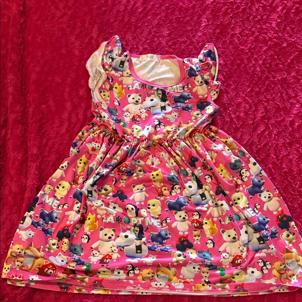 Roblox and Adopt Me Adorable Pink Kids Casual Dress